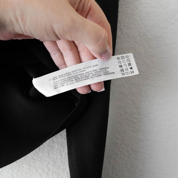 Zara Crop Top Sz Large Black Square Neck Long Sleeve Stretchy Minimalist Chic - Picture 5 of 5